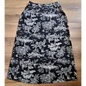 Vintage Kathie Lee Collection Retro Skirt BoHo Size 12 Bohemian Black Tree Y2K